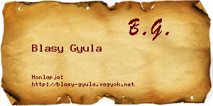 Blasy Gyula névjegykártya